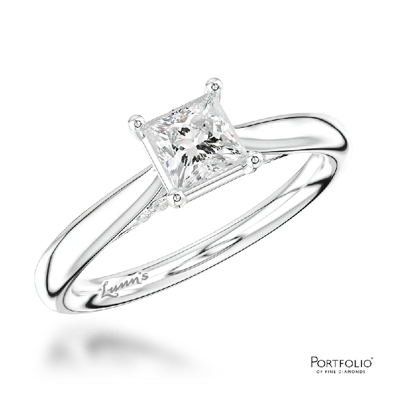 Women's mother-daughter rings-Solitaire 0.50ct E VS2 Diamond Platinum Ring