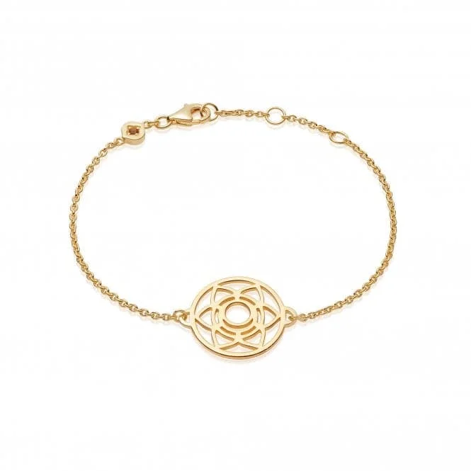 Women's elegant bangles-Sacral Chakra Chain 18ct Gold Plated Bracelet CHKBR1002