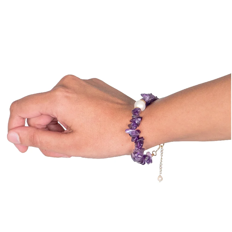 Women's adjustable bangles-Chokore Amethyst Pearl Bracelet