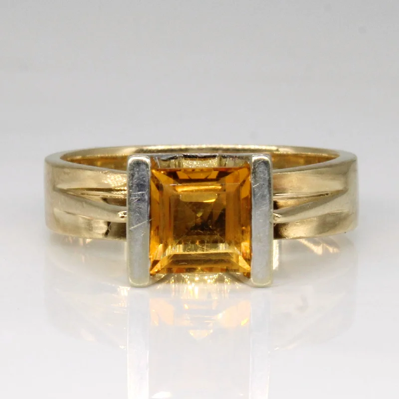 Women's fingerprint rings-Citrine Cocktail Ring | 0.80ct | SZ 6.25 |