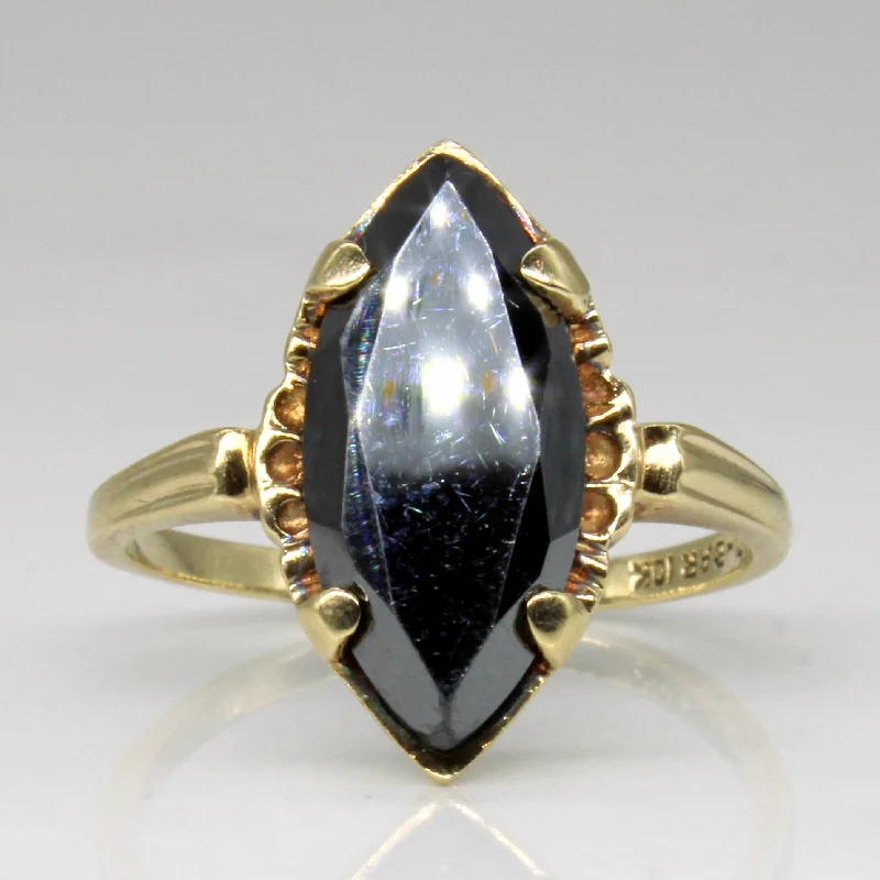 Women's everyday rings-Hematite Cocktail Ring | 3.75ct | SZ 6 |