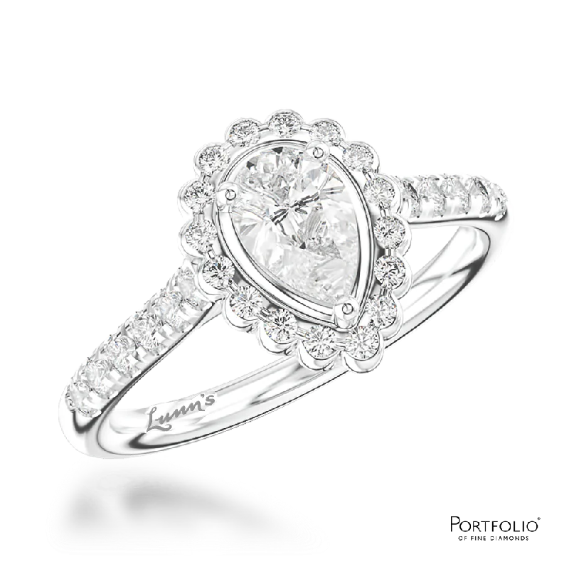 Women's promise rings-Cluster 0.39ct G SI1 Diamond Platinum Ring