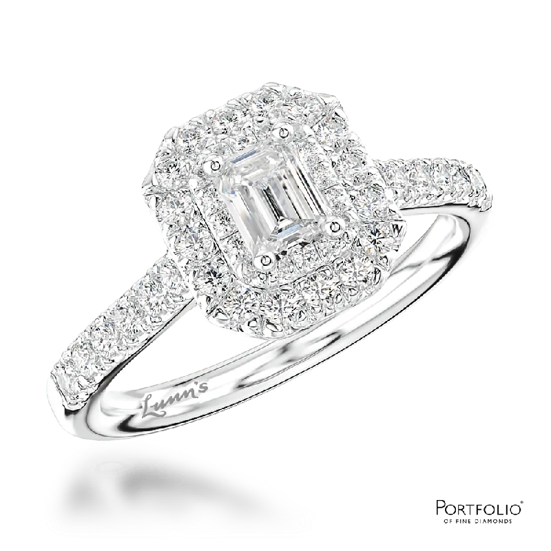 Affordable women's rings-Cluster 1.02ct D VS1 Diamond Platinum Ring