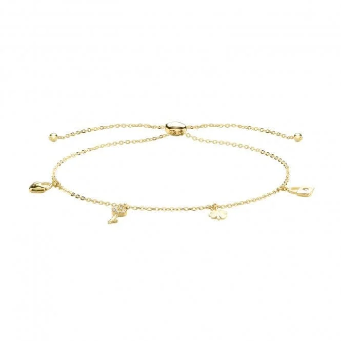 Women's modern design bangles-9ct Gold Charm Bracelet with Charms BR626