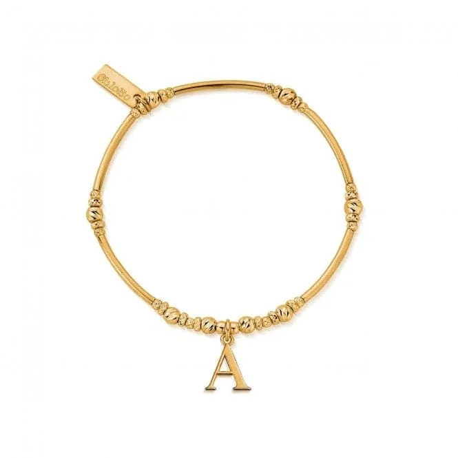 Women's celestial bangles-Gold Iconic Initial Bracelet - Letter A