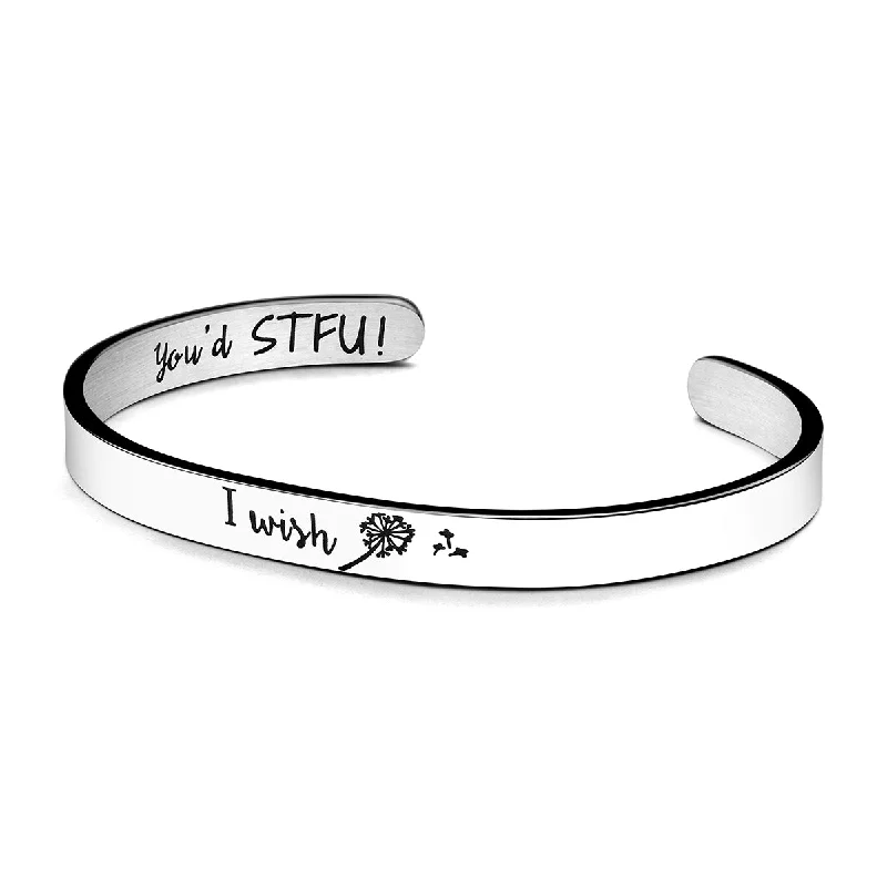 Women's tennis bracelets-I Wish You'd STFU Bracelet Funny Jewelry Gift