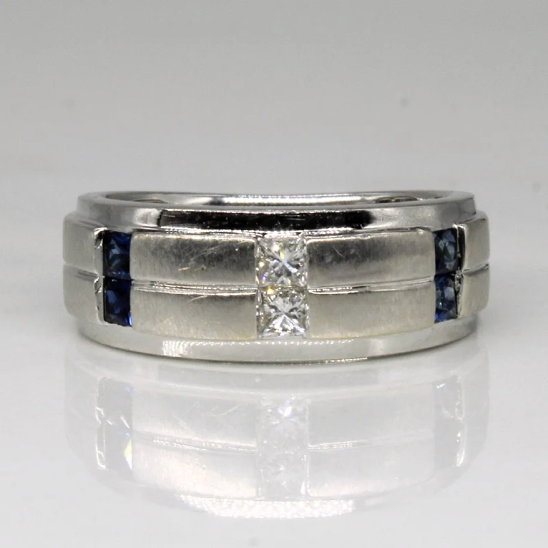 Handmade women's rings-Vera Wang' Sapphire & Diamond Ring | 0.28ctw, 0.12ctw | SZ 6.25 |