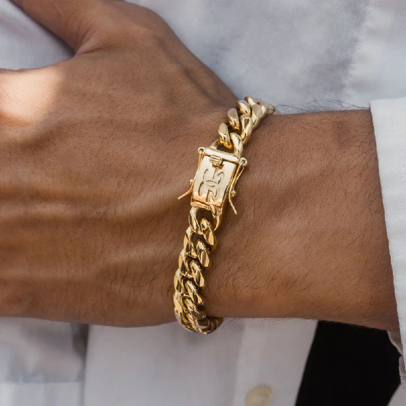 Women's sustainable bangles-Cuban Link Bracelet 12mm