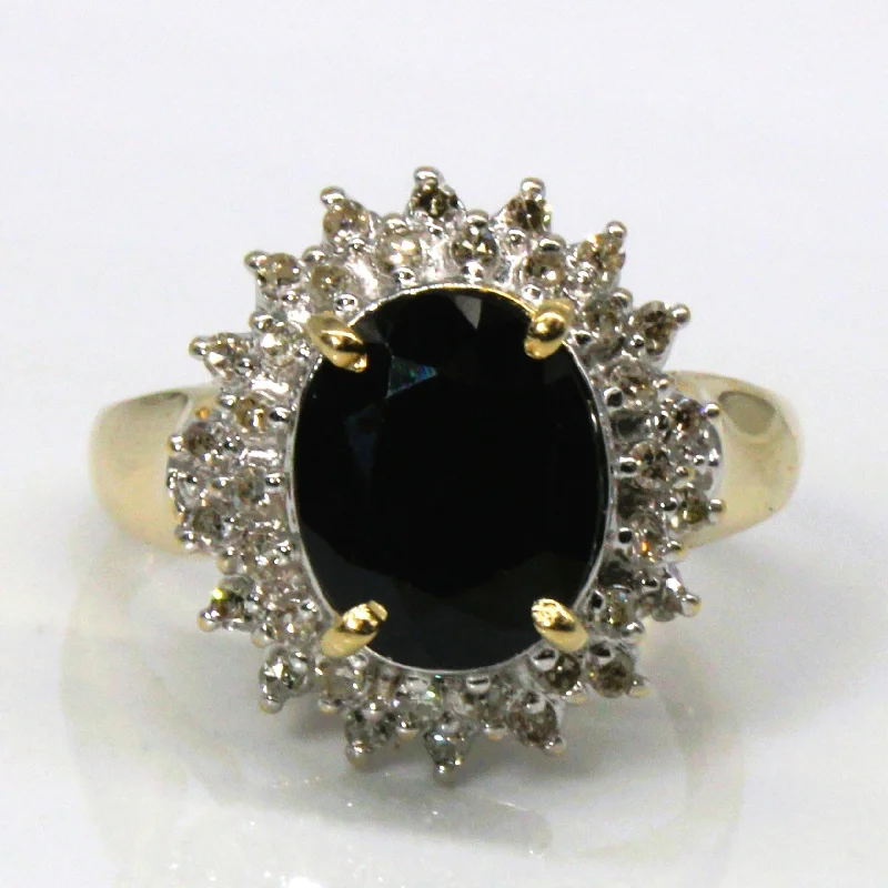 Women's gemstone rings-Sapphire & Diamond Cocktail Ring | 2.90ct | 0.22ctw | SZ 7 |