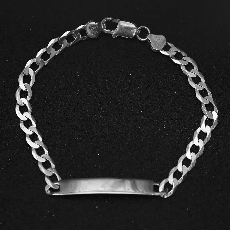 Women's sapphire bangles-6.5mm Bracelet ID Gourmette en argent SP025