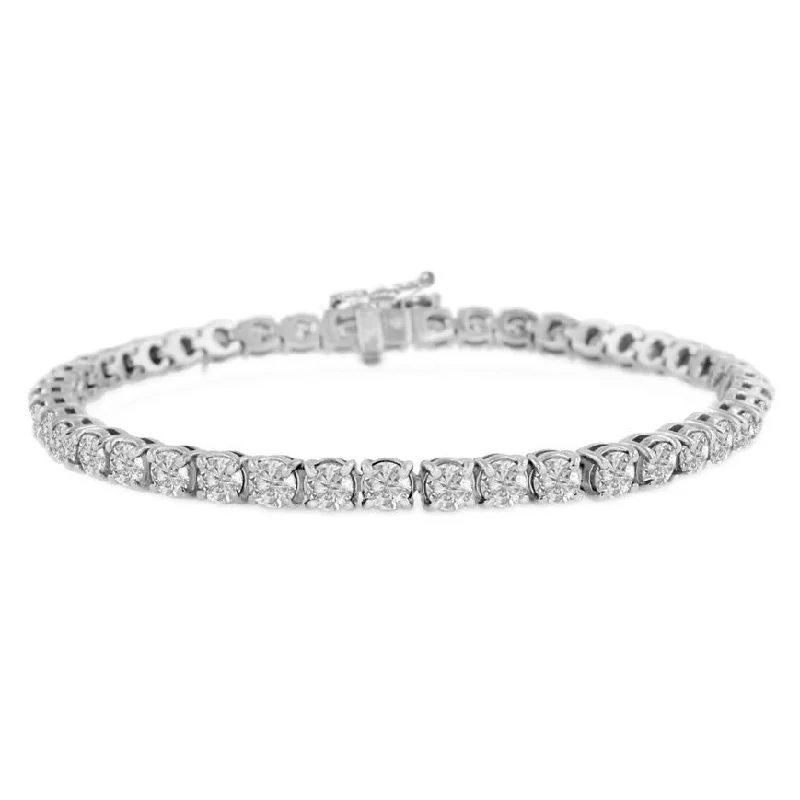 Affordable women's bangles-Diamond Tennis Bracelet White Gold 4mm