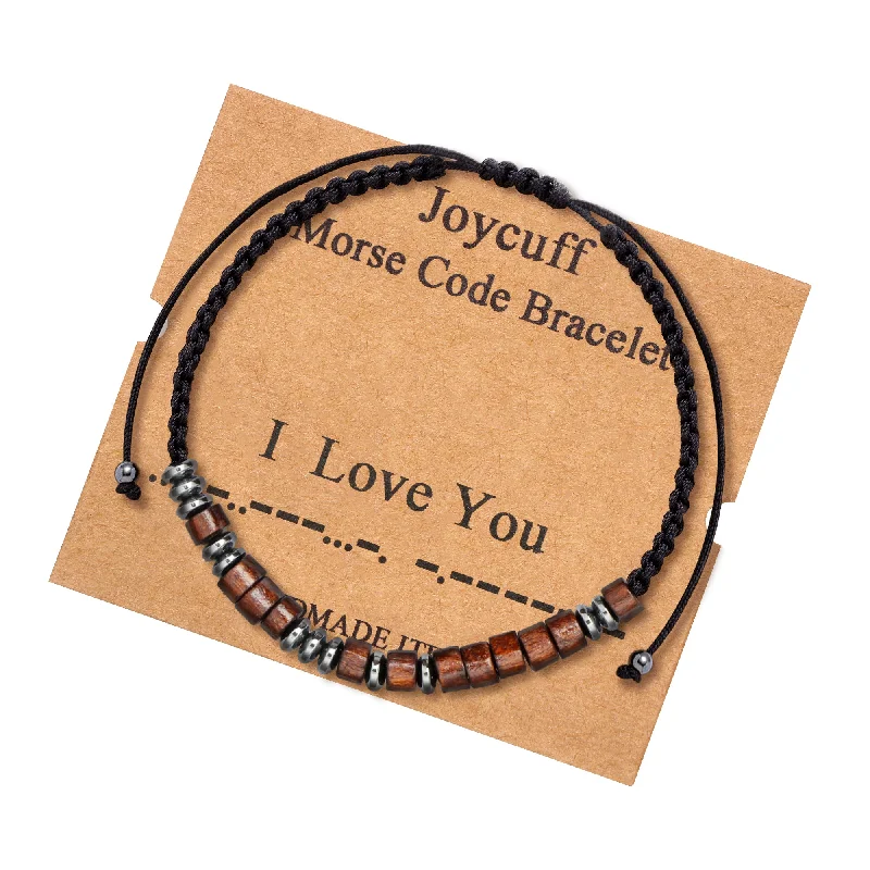 Women's gold-plated bangles-I Love You Morse Code Bracelets Lover Gift Valentines Gift for Her