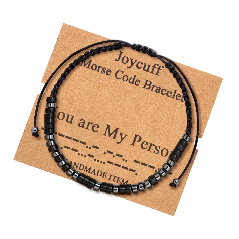 Designer women's bangles-You are My Person Morse Code Bracelet Encouragement Jewelry for Women