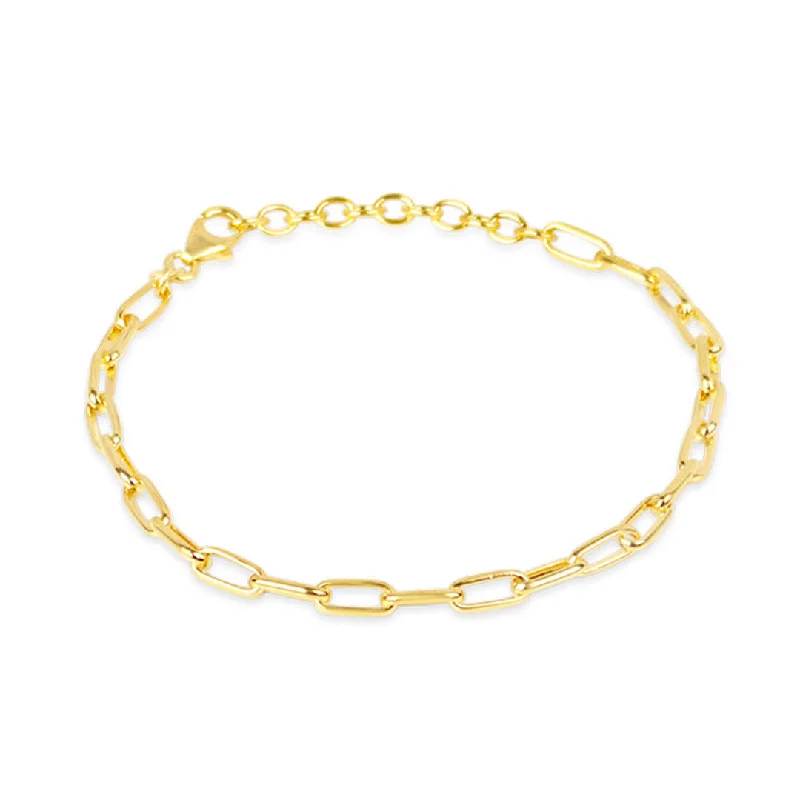 Women's graduation bangles-Paperclip Chain Bracelet | Gold