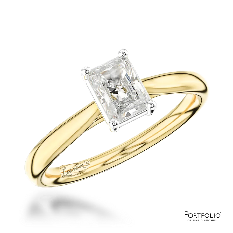 Women's Mother's Day rings-Solitaire 1.00ct G VS2 Diamond Yellow Gold/Platinum Ring