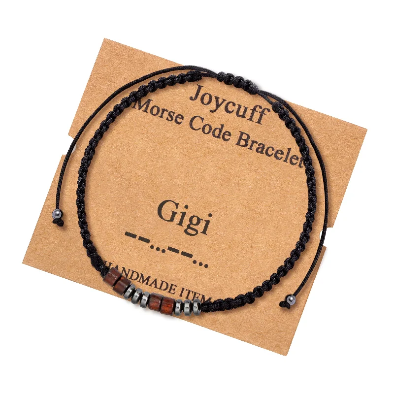 Women's birthstone bangles-Gigi Morse Code Bracelet for Women Inspirational Gift for Her