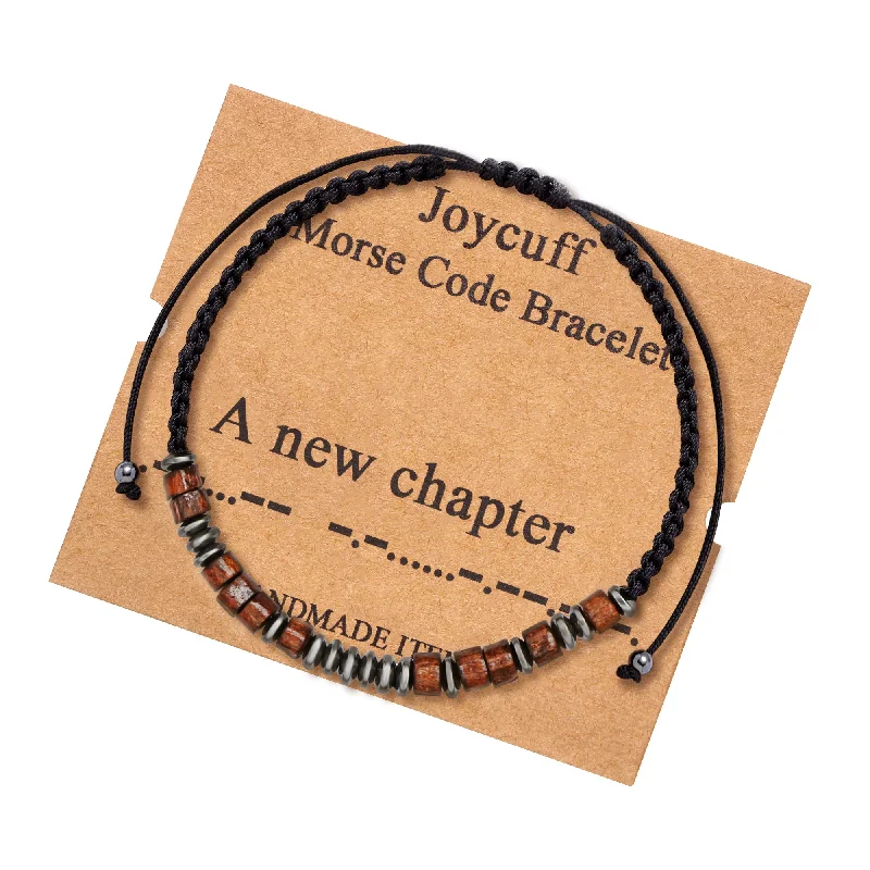 Women's gift bangles-A New Chapter Morse Code Bracelet New Start Gift Graduation Jewelry for Her