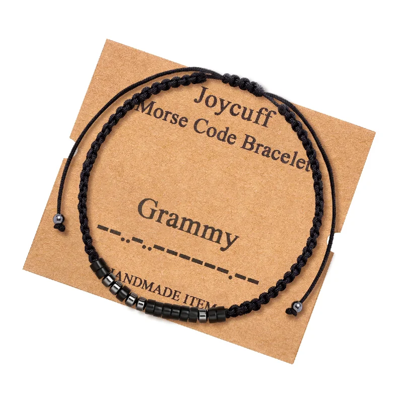 Women's tennis bracelets-Grammy Morse Code Bracelet for Women Inspirational Gift for Her