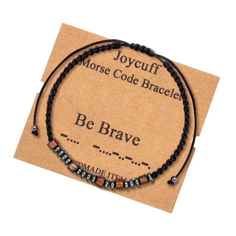 Women's holiday bangles-Be Brave Morse Code Bracelet for Women Inspirational Gift for Her