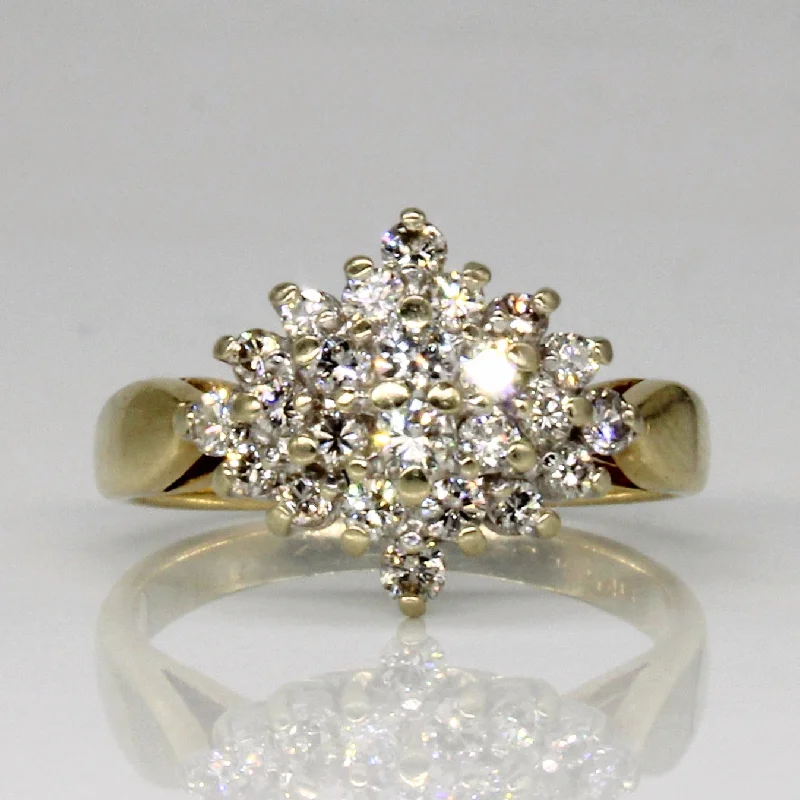 Women's eco-friendly rings-Diamond Cluster Ring | 0.50ctw | SZ 4.5 |