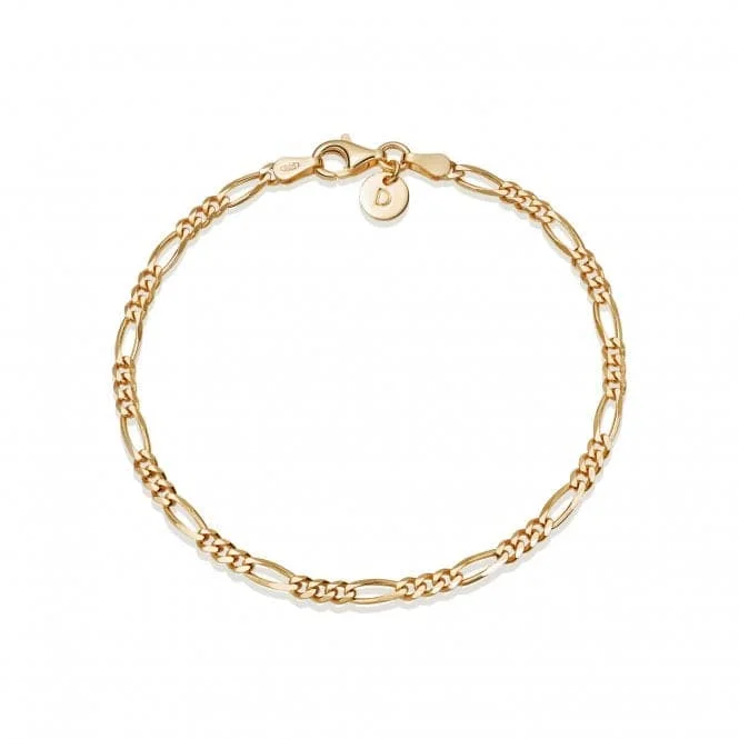 Women's exclusive bangles-Essentials Figaro Chain 18ct Gold Plated Bracelet BRSL_GP