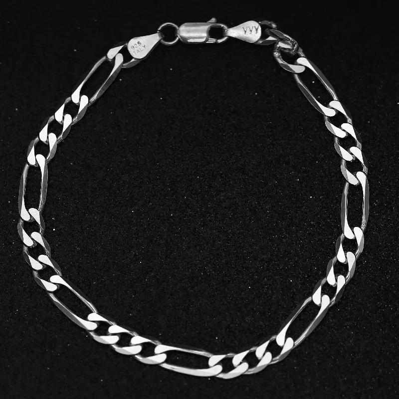 Women's chain bracelets-Bracelet chaîne figaro en argent SP016