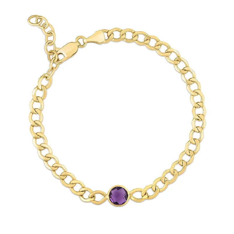 Women's limited edition bangles-Amethyst Curb Bracelet