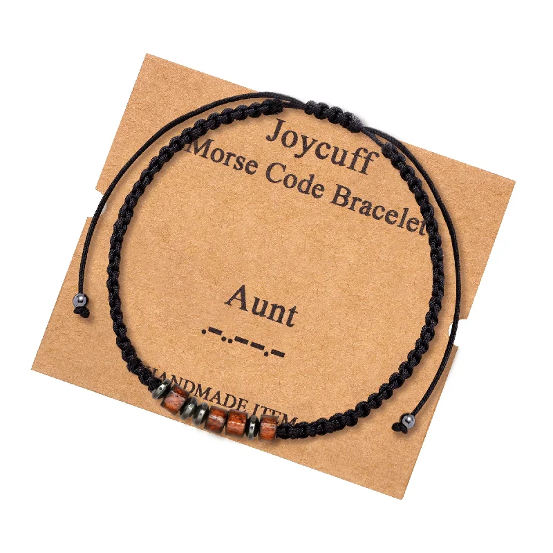 Women's pet memorial bangles-Aunt Morse Code Bracelet for Women Inspirational Gift for Her