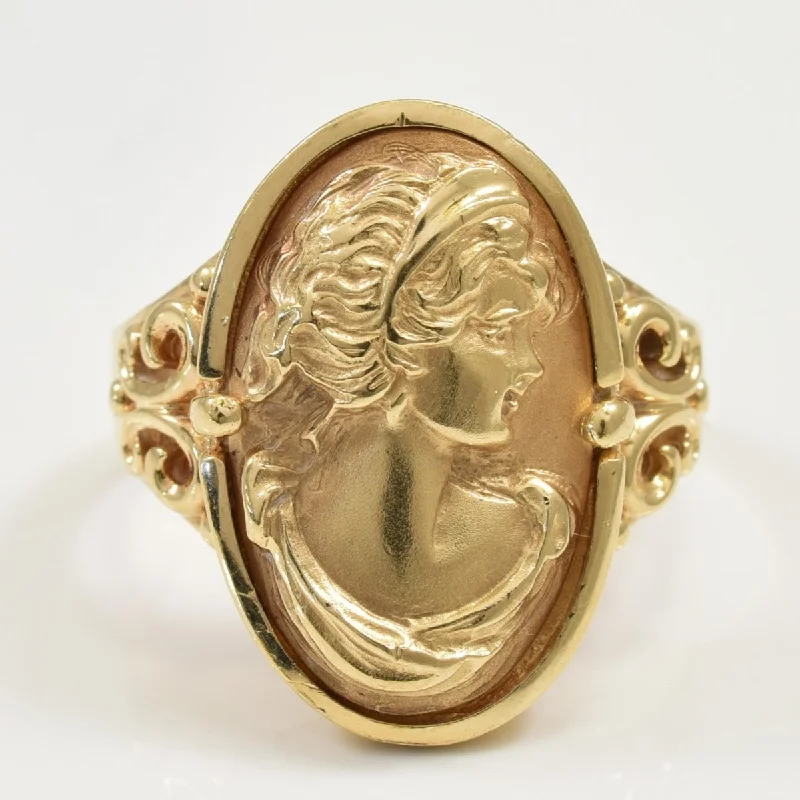 Women's seasonal rings-10k Yellow Gold Cameo Ring | SZ 8.25 |