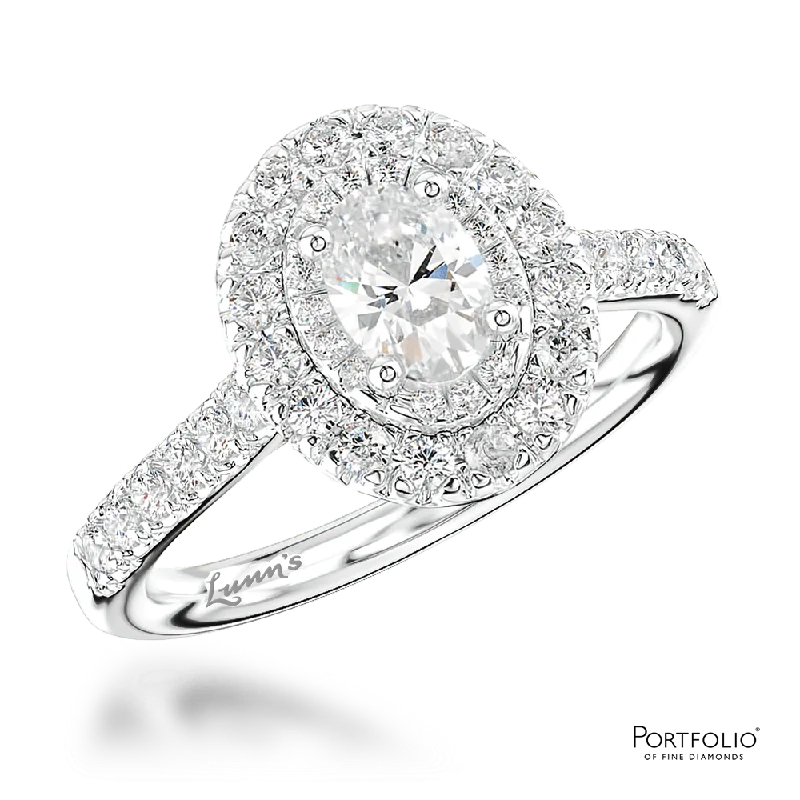 Women's fashion rings-Cluster 0.50ct F SI1 Diamond Platinum Ring