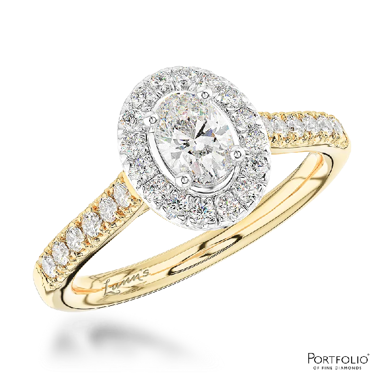 Women's astrology rings-Cluster 0.41ct E VS1 Diamond Yellow Gold/Platinum Ring