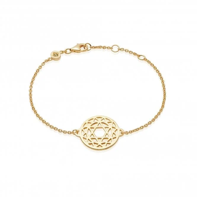 Women's bohemian bangles-Heart Chakra Chain 18ct Gold Plated Bracelet CHKBR1004