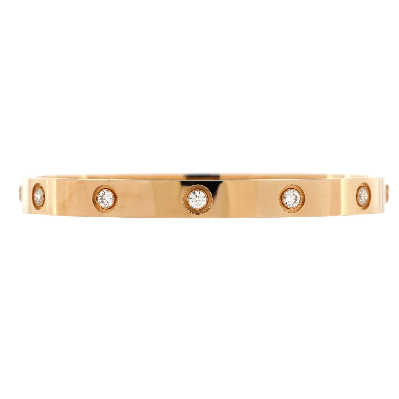 Women's luxury brand bangles-Love 10 Diamond Bracelet 18K Rose Gold with Diamonds