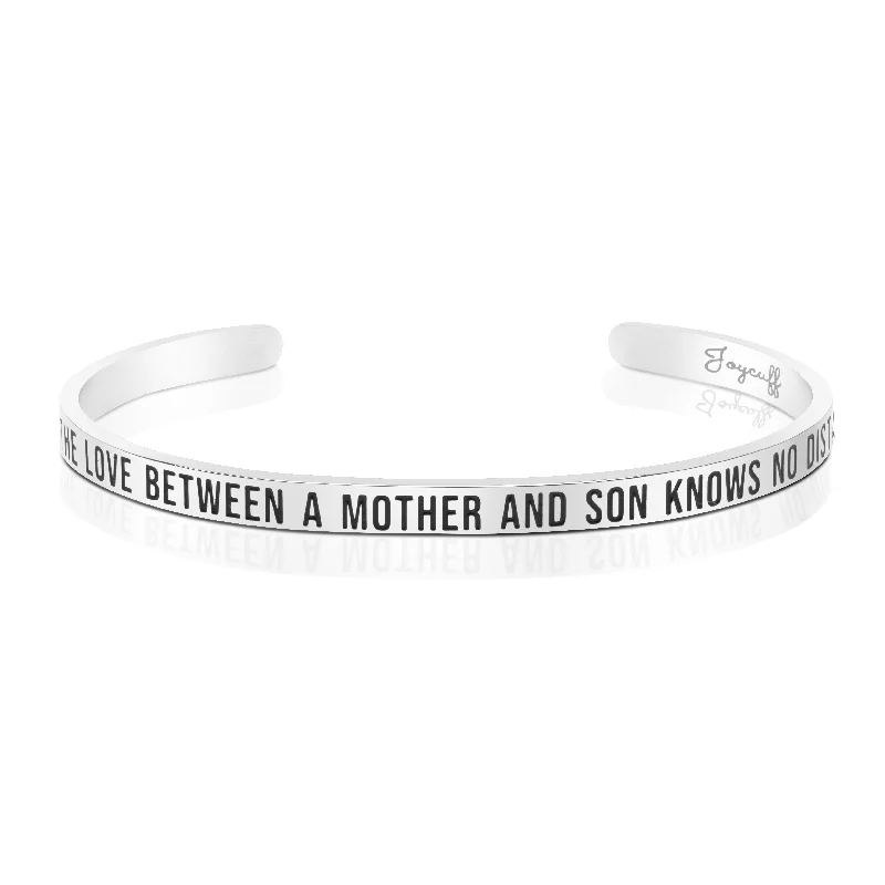 Women's casual bangles-The love between a Mother & Son Knows No distance Mantra Bracelet Mother's Gift from Son