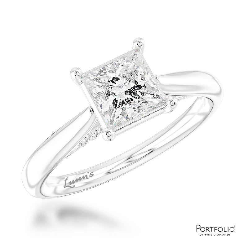 Women's cross rings-Solitaire 0.90ct E VS2 Diamond Platinum Ring