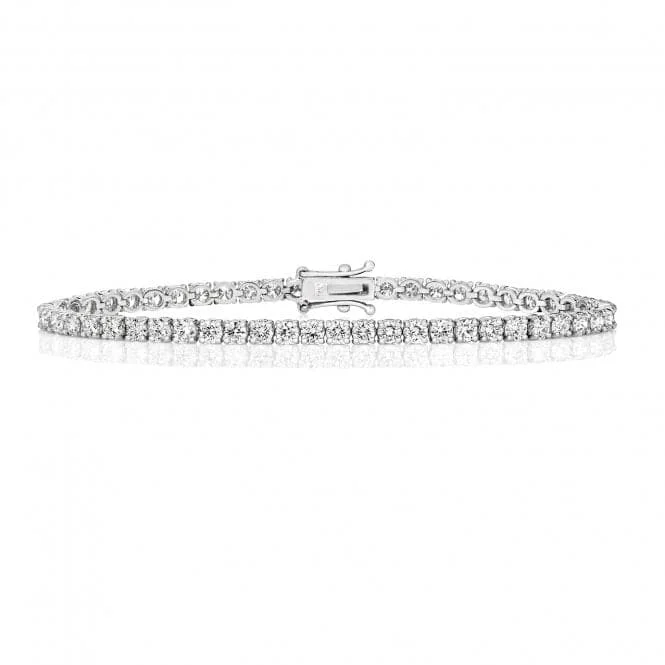 Women's charm bangles-Diamond Jewellery 18ct Gold Tennis Bracelet BDQ705W/GH6