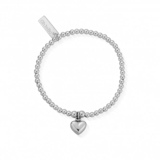 Women's pet memorial bangles-Children's Cute Charm Puffed Heart Bracelet CSBCC023